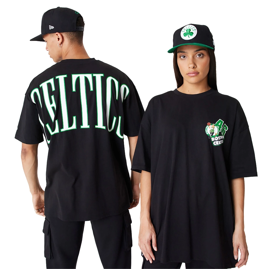 BOSTON CELTICS NBA ARCH WORDMARK OVERSIZED T-SHIRT 'BLACK'