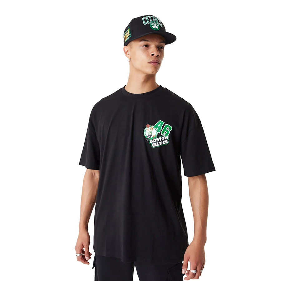 BOSTON CELTICS NBA ARCH WORDMARK OVERSIZED T-SHIRT 'BLACK'