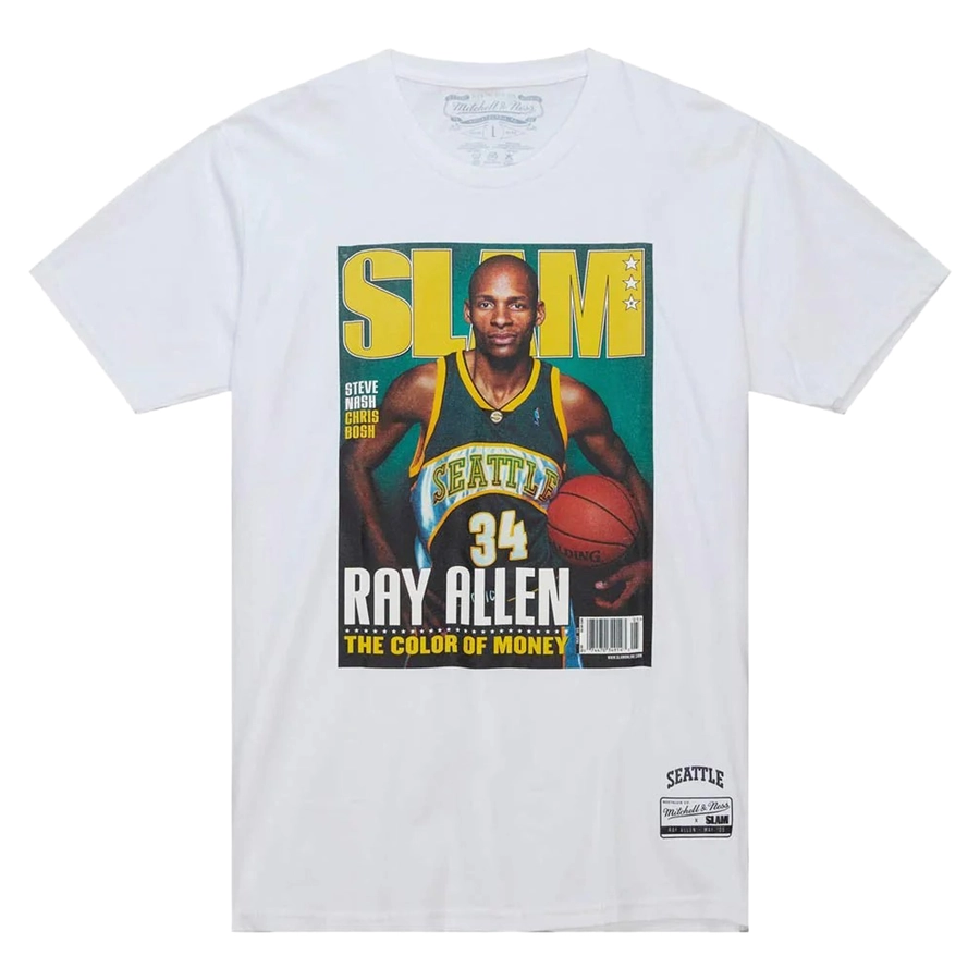 NBA SLAM MEN'S T-SHIRT SEATTLE SONICS RAY ALLEN 'WHITE'