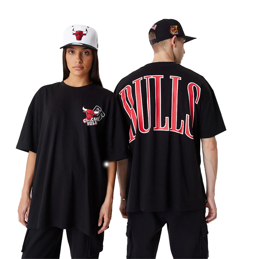 CHICAGO BULLS NBA ARCH WORDMARK OVERSIZED T-SHIRT 'BLACK'