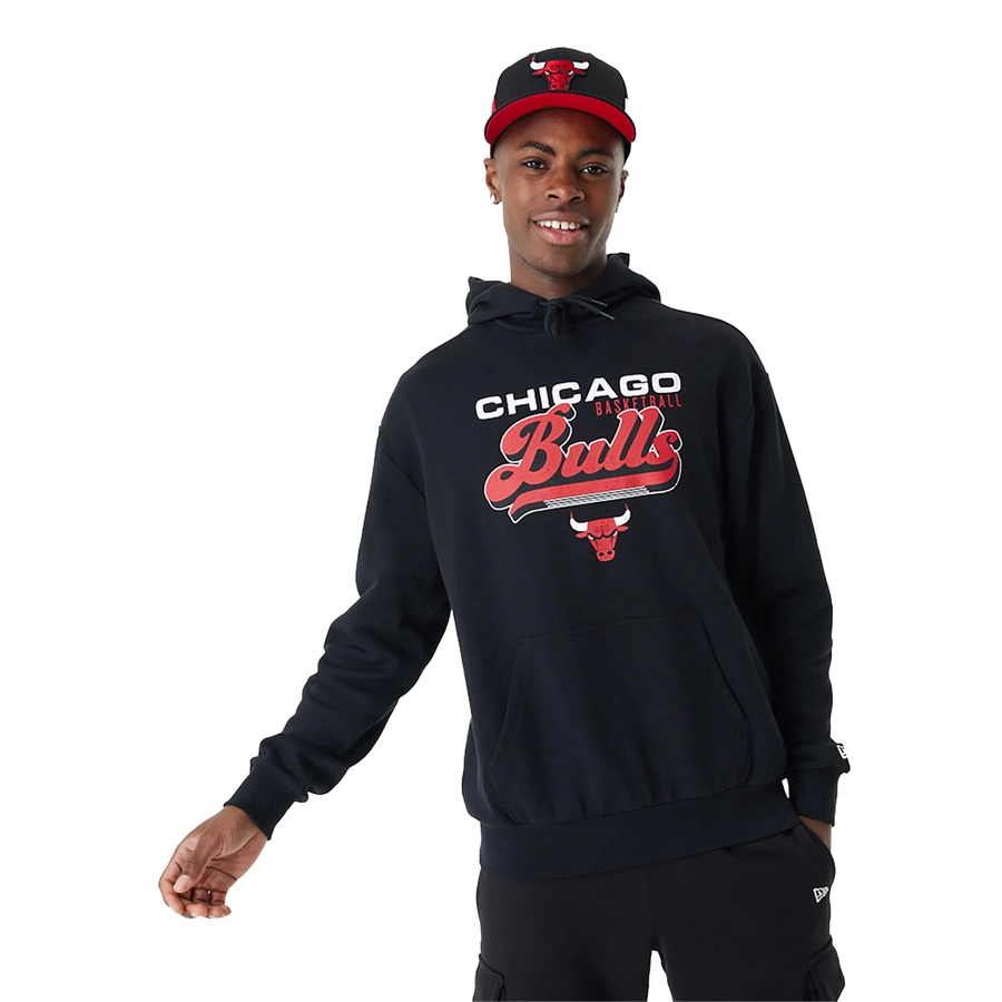 CHICAGO BULLS NBA RETRO GRAPHIC BLACK OVERSIZED HOODIE 'BLACK'