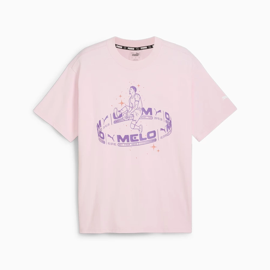 PUMA X MELO IRIDESCENT SHORT SLEEVE T-SHIRT 'PINK'