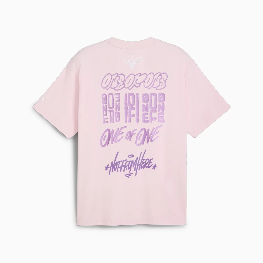PUMA X MELO IRIDESCENT SHORT SLEEVE T-SHIRT 'PINK'