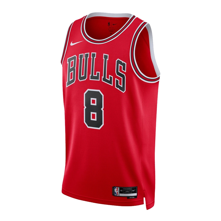 NIKE CHICAGO BULLS ZACH LAVINE NBA SWINGMAN 2022/23 ICON EDITION JERSEY 'RED''