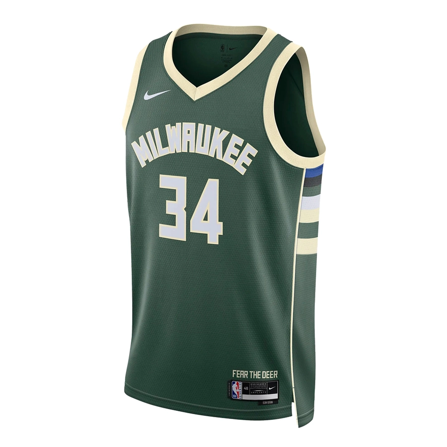 NIKE MILWAUKEE BUCKS GIANNIS ANTETOKOUNMPO DRI-FIT NBA SWINGMAN ICON EDITION 2022/23 JERSEY 'GREEN'