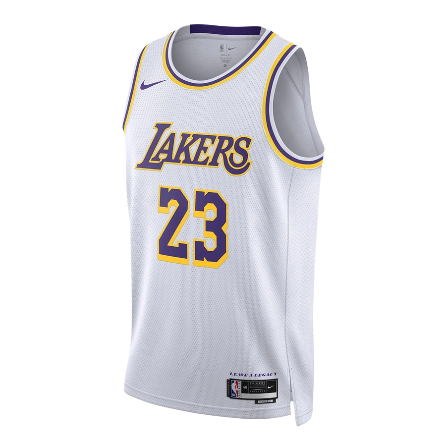 NIKE LOS ANGELES LAKERS LEBRON JAMES DRI-FIT NBA SWINGMAN ASSOCIATION EDITION 2022/23 JERSEY 'WHITE'