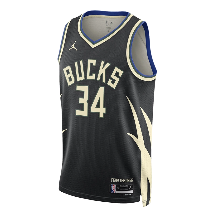 JORDAN MILWAUKEE BUCKS GIANNIS ANTETOKOUNMPO DRI-FIT NBA STATEMENT EDITION 2022/23 JERSEY 'BLACK'