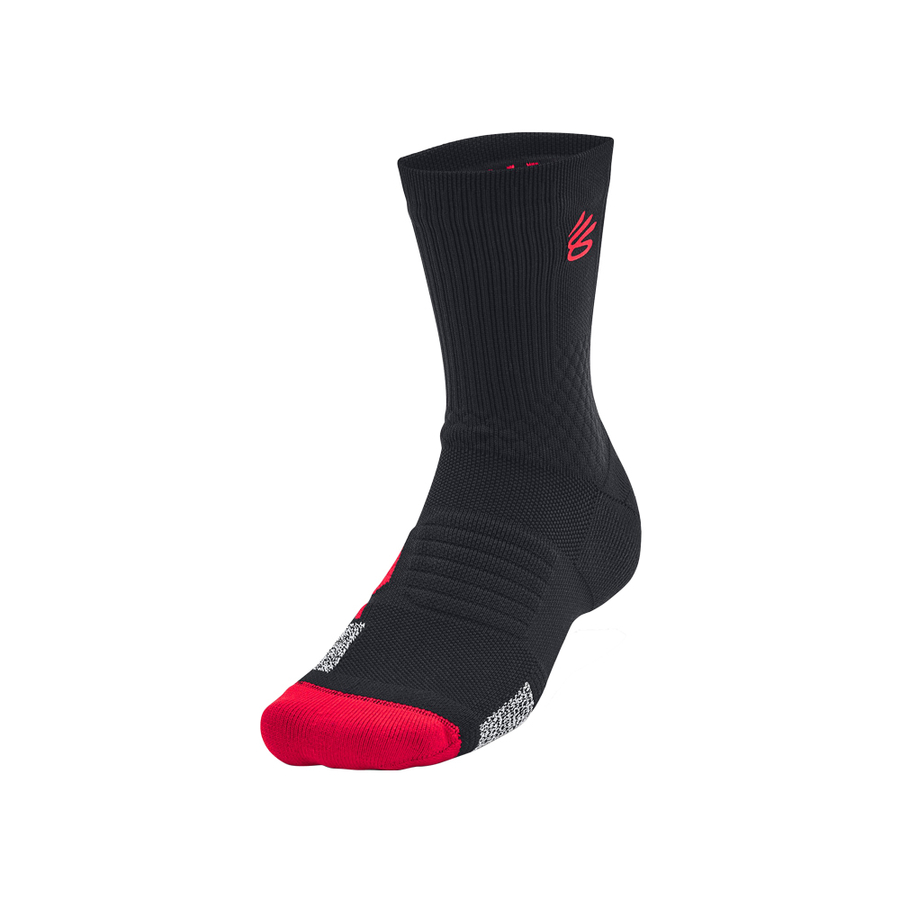 UA STEPH CURRY X BRUCE LEE PLAYMAKER 1 PACK MID CREW SOCKS 'BLACK'