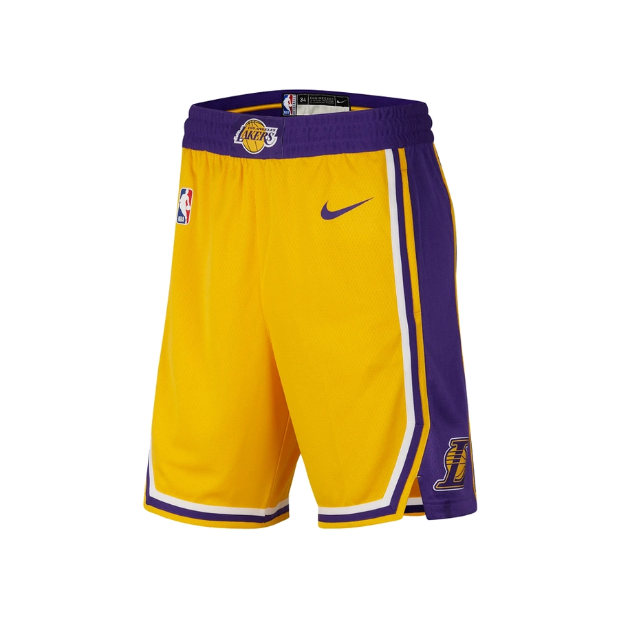 NIKE LOS ANGELES LAKERS ICON EDITION NBA SWINGMAN SHORTS 'YELLOW/PURPLE'
