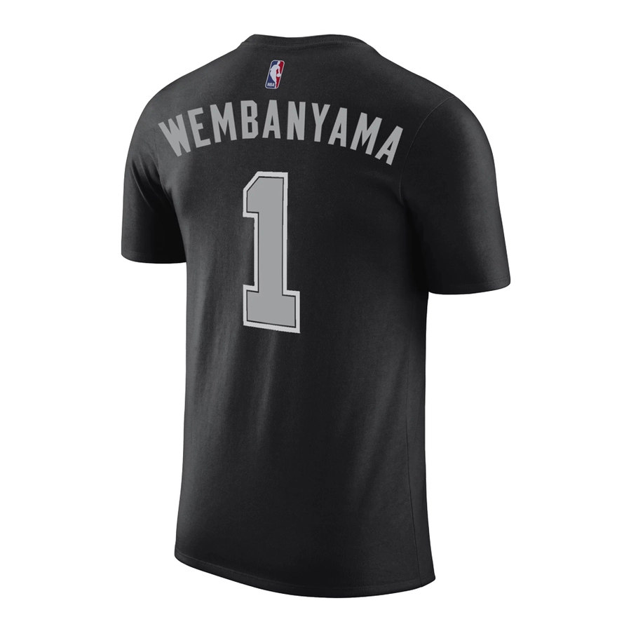 JORDAN SAN ANTONIO SPURS VICTOR WEMBANYAMA #1 STATEMENT EDITION NBA T-SHIRT 'BLACK'
