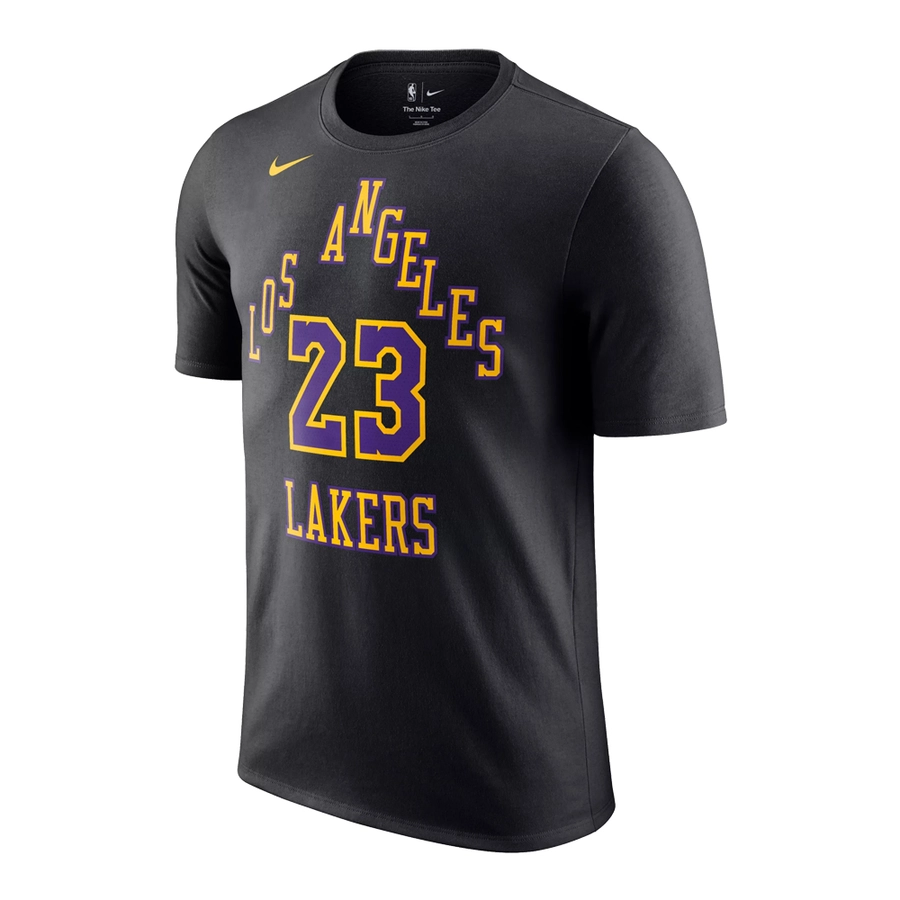 NIKE LOS ANGELES LAKERS LEBRON JAMES #23 CITY EDITION NBA T-SHIRT 'BLACK'
