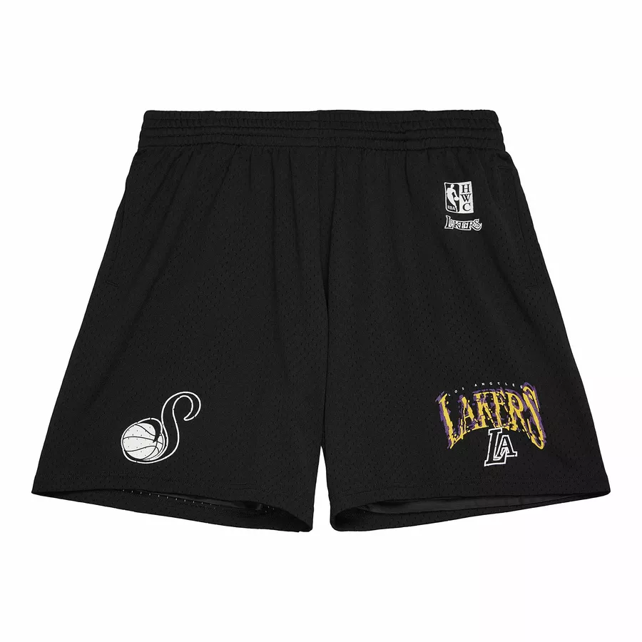 MITCHELL & NESS X SUGA GLITCH SHORTS LOS ANGELES LAKERS 'BLACK'