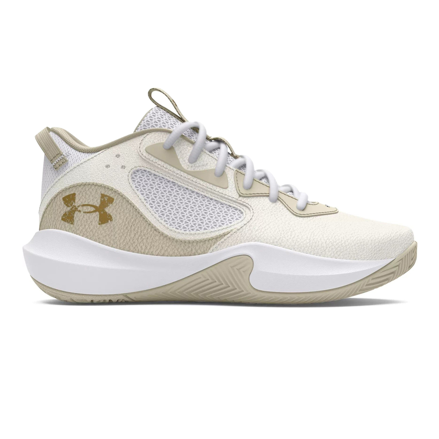 UA LOCKDOWN 6 BASKETBALL SHOES 'WHITE/GOLD'