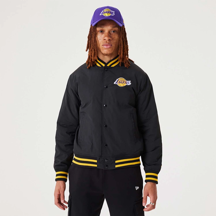 LOS ANGELES LAKERS NBA SCRIPT BOMBER JACKET 'BLACK'