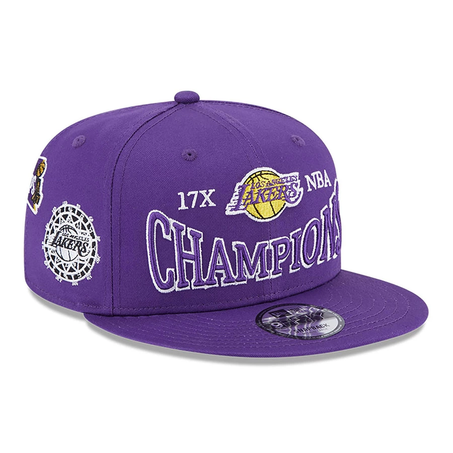 LOS ANGELES LAKERS CHAMPIONS PATCH 9FIFTY SNAPBACK CAP 'PURPLE/GOLD'
