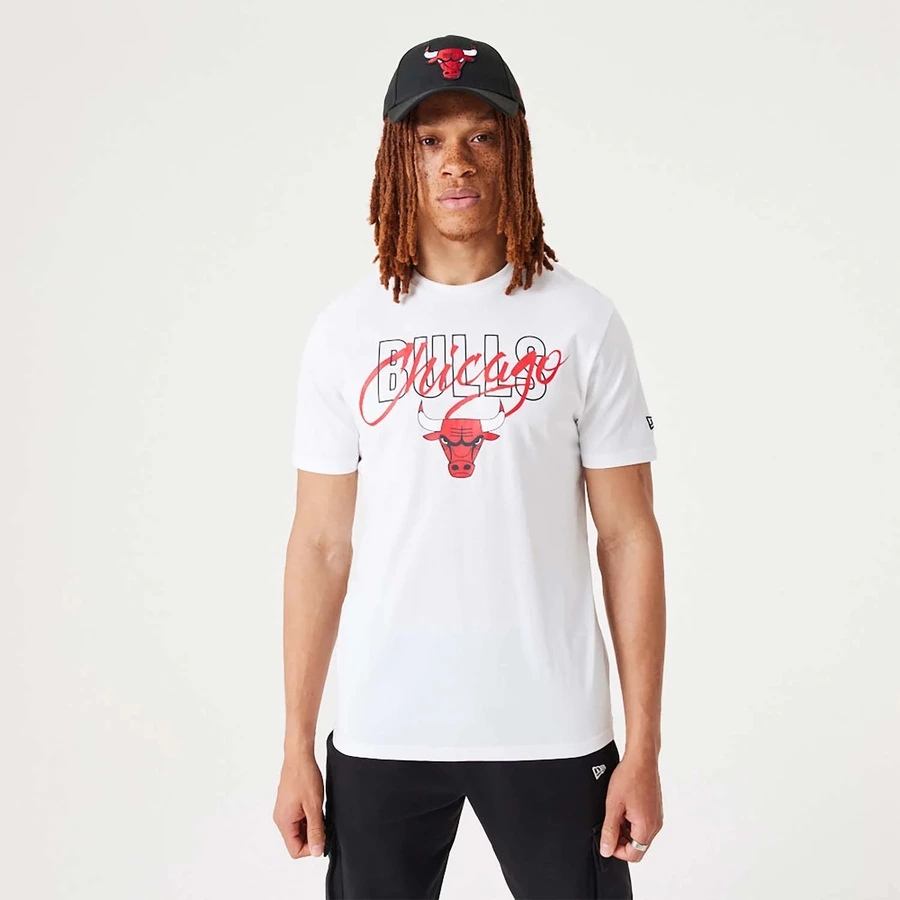 CHICAGO BULLS NBA SCRIPT T-SHIRT 'WHITE'